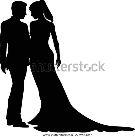 Bride Groom Couple Silhouettes Woman Bridal Stock Vector Royalty Free 2279564067 Shutterstock