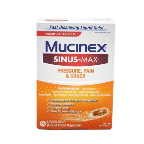 Mucinex Sinus Max Maximum Strength Pressure Pain And Cough Liquid Gels Hy Vee Aisles Online