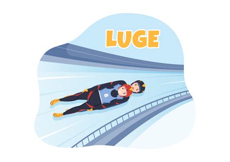 Luge Sled Race Athlete Winter Sport Illustration With Riding A Sledding