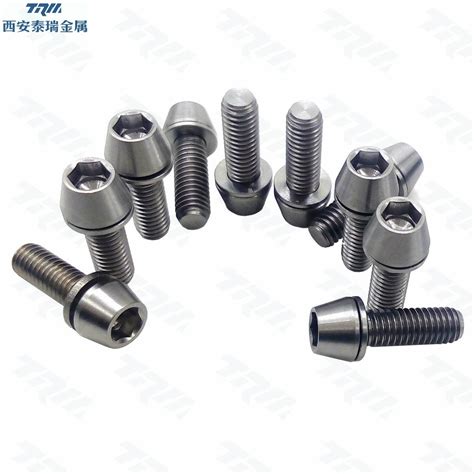 Titanium Bolt M5x20 Tapered Hex Allen Head M6 Bicycle Bike Screw Washer