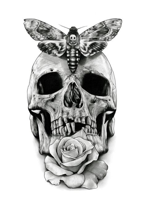 Skull Tattoo design drawing by AaronKingIllustrator on DeviantArt