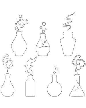 Potion Bottle Outline Patterns: DFX, EPS, PDF, PNG, and SVG Cut Files