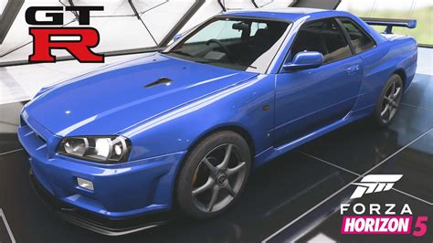 Forza Horizon 5 Nissan Skyline R34 Gt R Customization Youtube