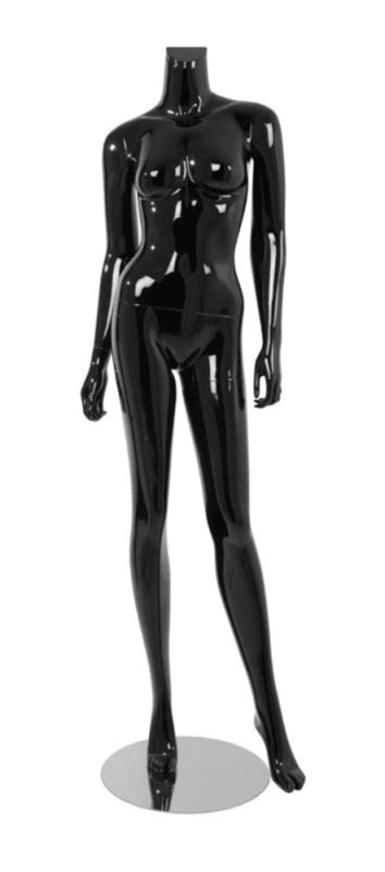 Female Mannequin Glossy Black Headless Changeable Heads