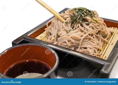 Soba Ramen Is Buckwheat Noodles Japanese Style Food Stock Photo