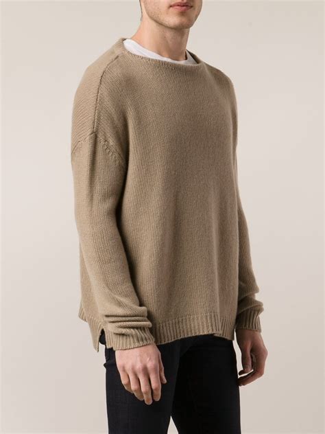 Valentino Boat Neck Sweater In Beige For Men Nude And Neutrals Lyst