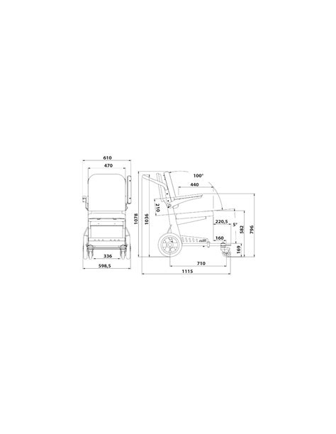 Chaise De Transfert Patient Mobile Largeur Dassise 47cm Modèle Swifi