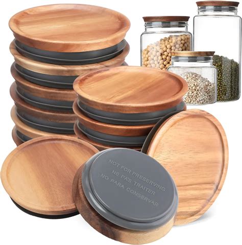 Amazon Zopeal Pcs Wide Mouth Wooden Mason Jar Lids Reusable