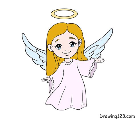 Angel Drawings For Kids With Color