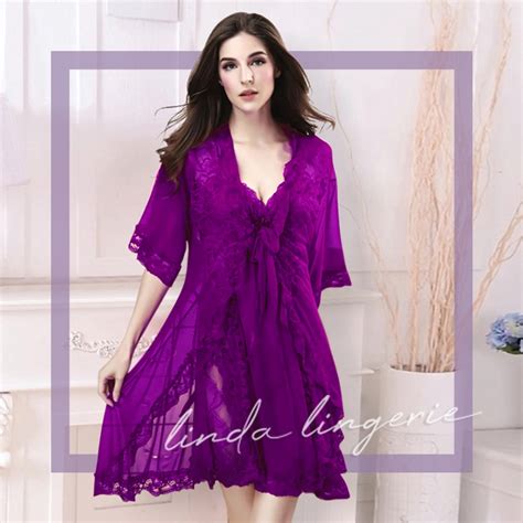 Jual Lindagalz Pakaian Tidur Wanita Dewasa Kimono Set Lingerie Sexy