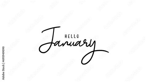 Hello January Text Motion Animation Video Transparant Background With