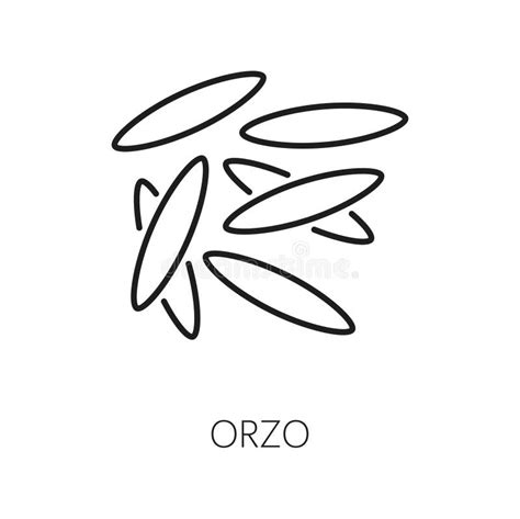 Orzo Italian Cuisine Pasta Type Outline Icon Stock Vector