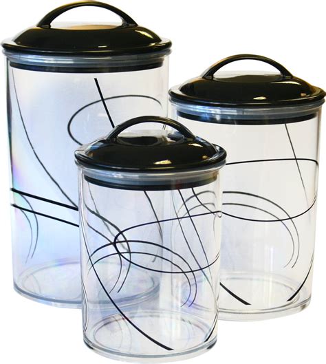 Buy Corelle Coordinates By Reston Lloyd Acrylic Storage Canisters Set Of 3 Simple Lines Online