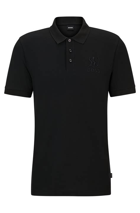 Boss Mercerized Cotton Polo Shirt With Special Artwork