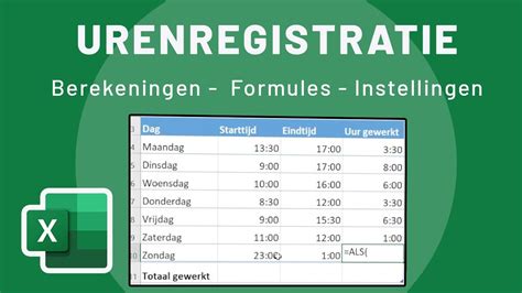 Urenstaat Maken In Excel Efficiënte Tijdsregistratie Voor Jouw Projecten