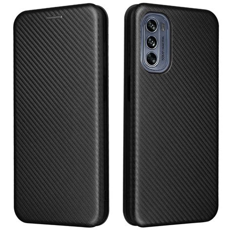 Skalo Motorola Moto G G Carbon Fiber Lompakkokotelo Musta