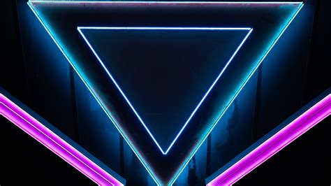 Colorful Triangle Neon Lights 4k 5k Hd Neon Wallpapers Hd Wallpapers Id 77832