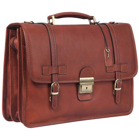 Buy Banuce Full Grains Italian Leather Briefcase For Men With Lock