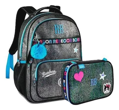 Kit Mochila Notebook Rebecca Bonbon Glitter Tam G Escolar Mercadolivre