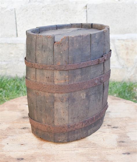 Old Wooden Barrel Primitive Wooden Barrel Wooden Wine Etsy