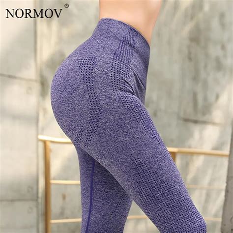 Normov Workout Seamless High Waist Leggings Casual Wave Point Push Up