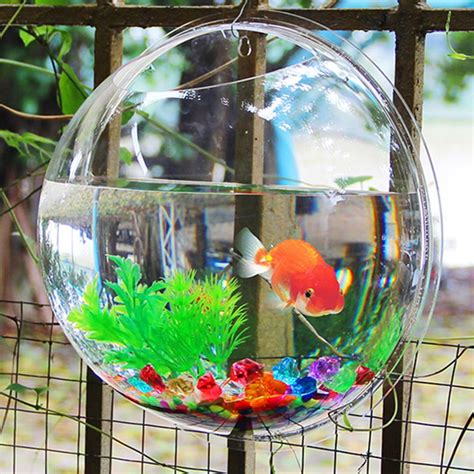 19 5cm Diameter Creative Wall Mounted Acrylic Fish Bowl Hanging