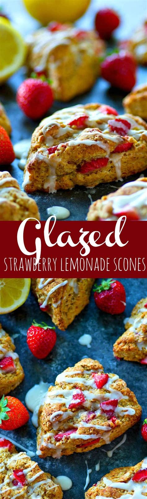 Glazed Strawberry Lemonade Scones