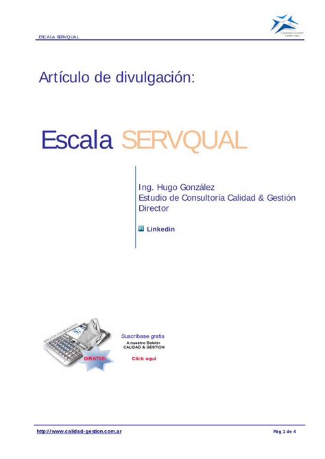 PDF Art ESCALA SERVQUAL rev 2 Este método consiste en un