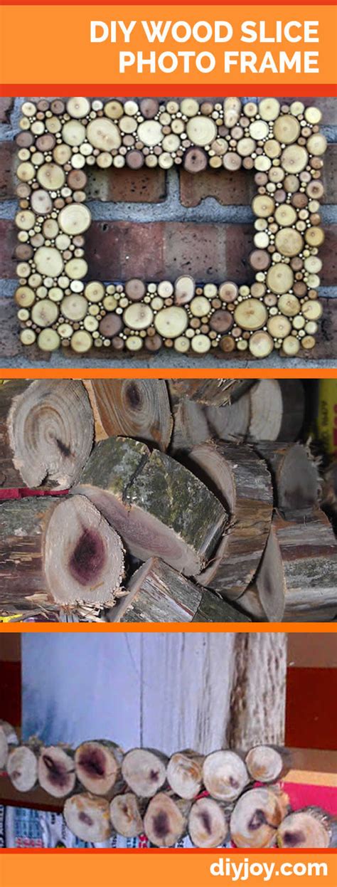 diy wood slice picture frame pictures   images  facebook