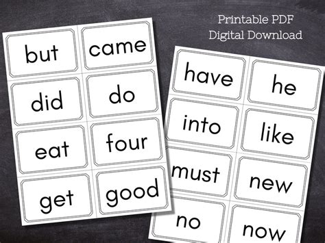 52 Dolch Sight Words Primer Printable Kindergarten Sight Etsy