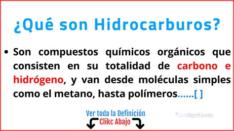 ¿qué Son Hidrocarburos Usos Características Tipos