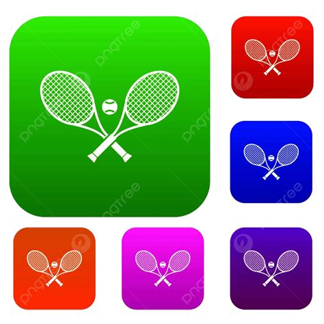 Tennis Ball Isolated Vector Design Images Crossed Tennis Rackets And