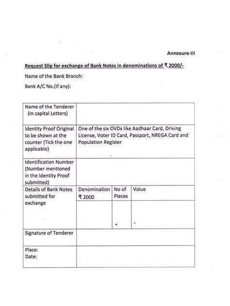 Rbi Note Exchange Form Pdf Instapdf