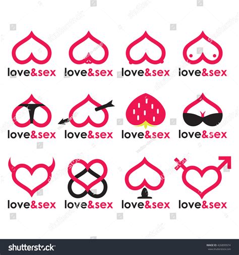 Sex Shop Logo Hearts Collection Stock Vector Royalty Free 426899974