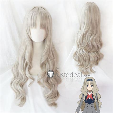 Darling In The Franxx Kokoro Code Ashen Gray Blonde Curly Cosplay Wig