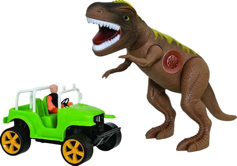 Brinquedo Dinossauro Tiranossauro Rex Grande Som E Carro Jipe