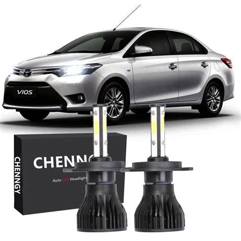 สำหรับโตโยต้า Vios E Spec J Spec Ncp150 ปี2013 2019 2pc Bright 6000k สีขาวไฟฉายคาดศีรษะ