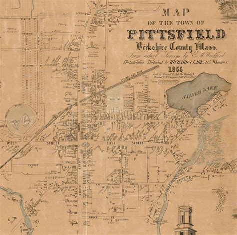 Pittsfield Massachusetts 1855 Old Town Map Reprint Noms Etsy