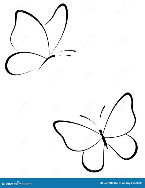 Minimalistic Butterflies Isolated Illustration Of Flying Butterflies