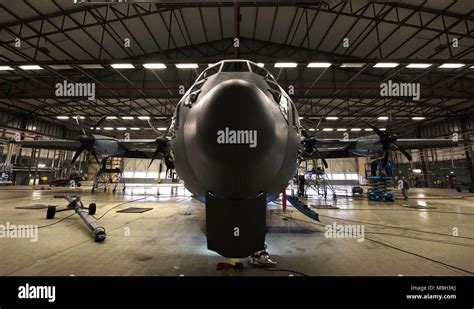 Crew Chiefs Assigned To The 86th Maintenance Squadron Clean A C 130j Super Hercules On Ramstein