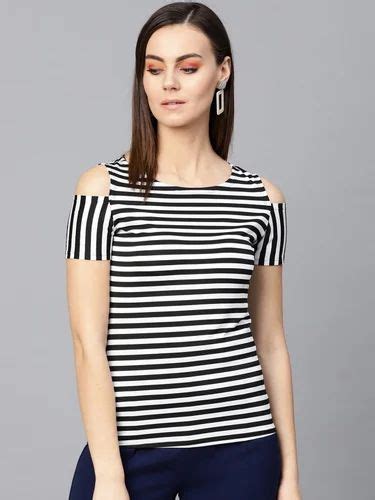 Thin Stripe Shoulder Cut Top At Rs 486 00 Faridabad Id 2850502206162