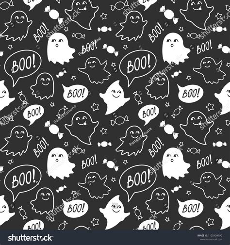 Halloween Festive Seamless Pattern Black Endless Stock Vector Royalty