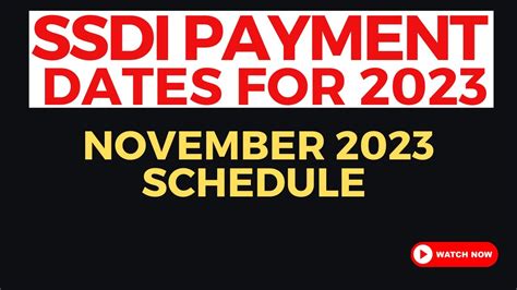 SSDI PAYMENT SCHEDULE 2023 NOVEMBER 2023 SSDI DIRECT DEPOSIT DATES