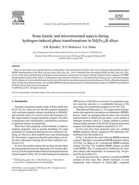 Pdf Some Kinetic And Microstructural Aspects During Hydrogen Induced