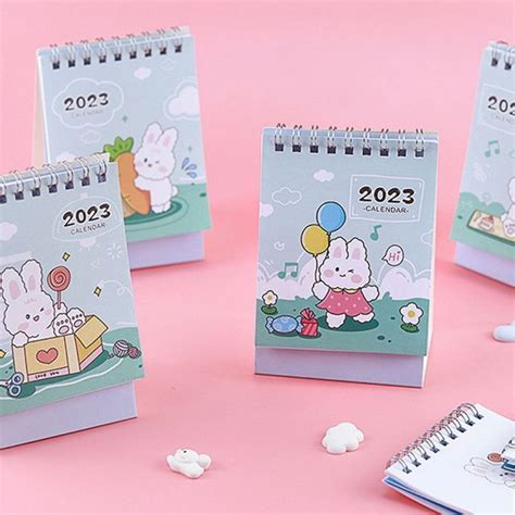 GJDTU Ornamen Meja Kerja Alat Tulis Sekolah Kalender Mini Dekorasi