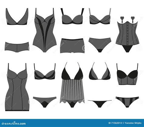 Ensemble D icône De Lingerie Sous vêtements De Femme D isolement Sur Le