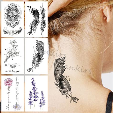 D Feather Tattoos For Women