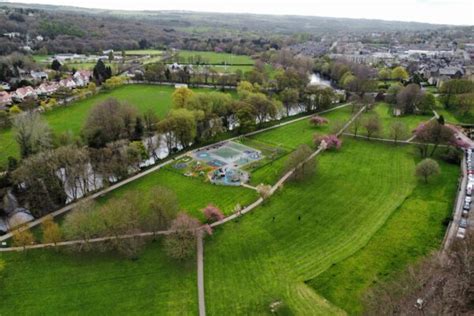 Riverside Gardens Ilkley Park Aerial View Bradford District Parks