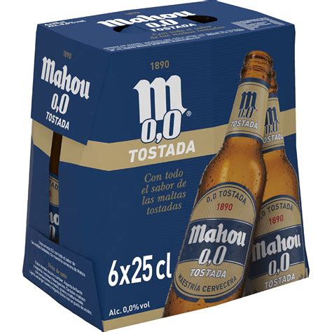 MAHOU 0 0 Cerveza Tostada Sin Alcohol Botella 25cl Pack 6 Te Llevo El