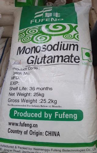 Msg Monosodium Glutamate Grade Standard Industrial Grade Packaging